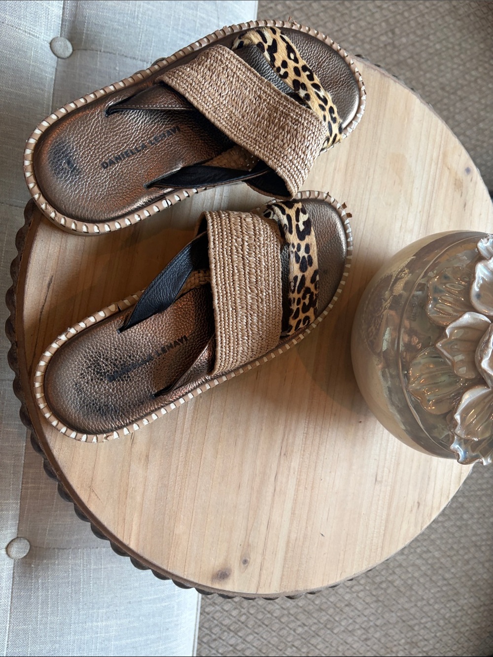 Daniella Lehavi Sahara Slides Cheetah Cowhide Blend Size 37